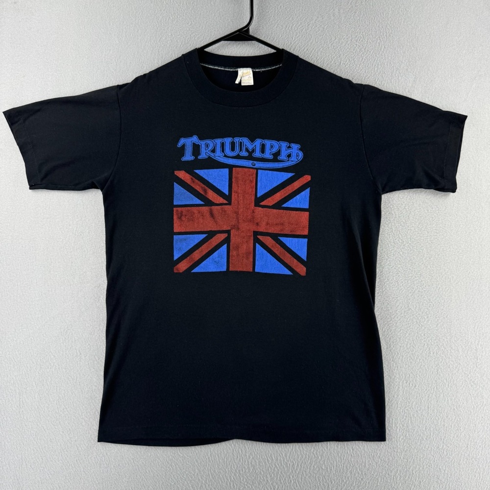 Vintage 80s Triumph Motorcycles Shirt Mens Large Thin Fabric 80s Made in USA